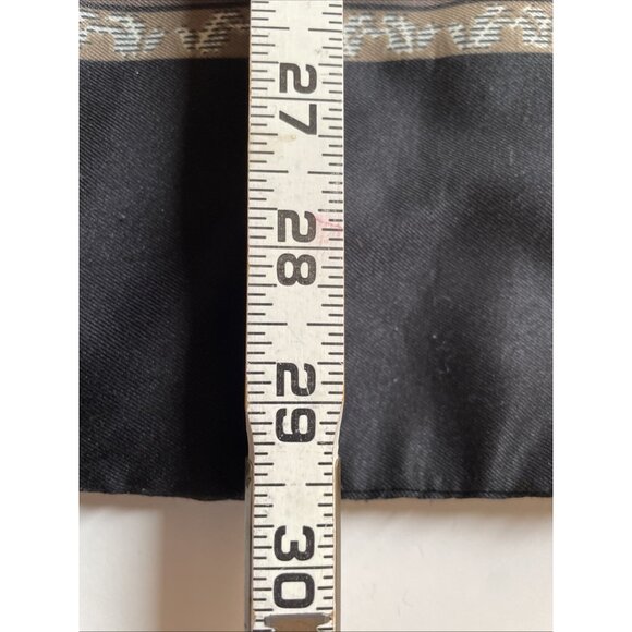 Vintage Y2K Damask Scarf Black Floral Medallion Double Sided Opera Unisex 8X58" - Picture 6 of 7